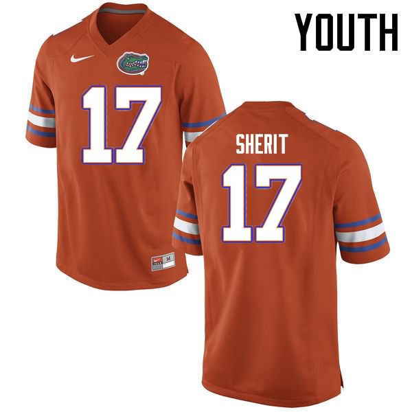 Youth NCAA Florida Gators Jordan Sherit #17 Stitched Authentic Nike Orange College Football Jersey OTK7065XJ